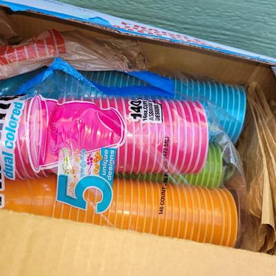 Volleyball set, vintage basket game, box o cups