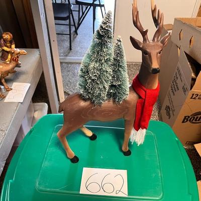 Reindeer W/Pinetrees & Scart