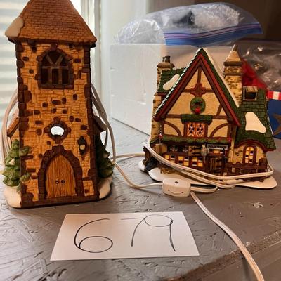 2 Porcelain Traditions Lighted Houses