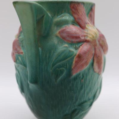 ROSEVILLE Pottery Clematis Double Handled Vase, Marked