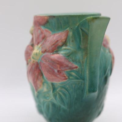 ROSEVILLE Pottery Clematis Double Handled Vase, Marked