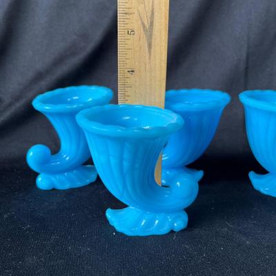Lot 61 Akro Agate Blue Vases