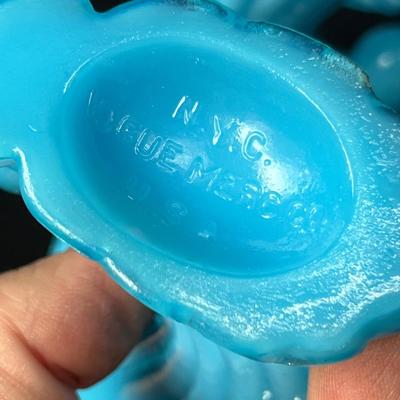 Lot 61 Akro Agate Blue Vases