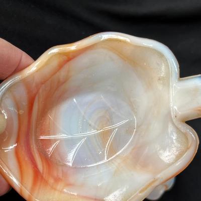 Lot 63 Akro Agate Slag Leaf Ashtrays