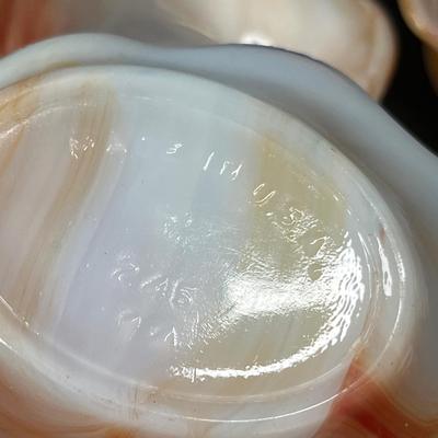 Lot 63 Akro Agate Slag Leaf Ashtrays