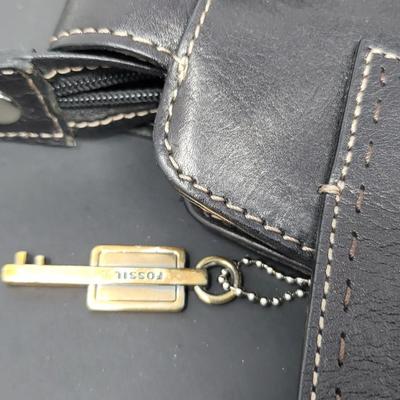 Two Fossil Brand Satchel Handbags Navy & Black