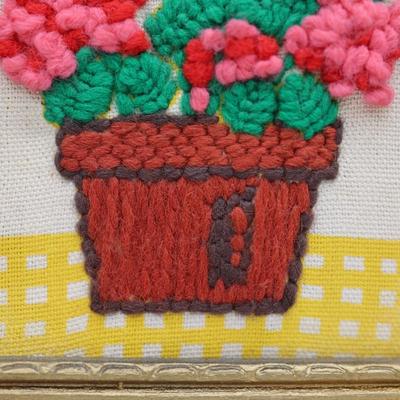 Framed Needlework of Flowers