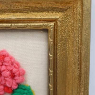 Framed Needlework of Flowers