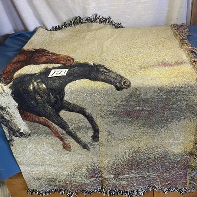Running Horses Tapestry Throw