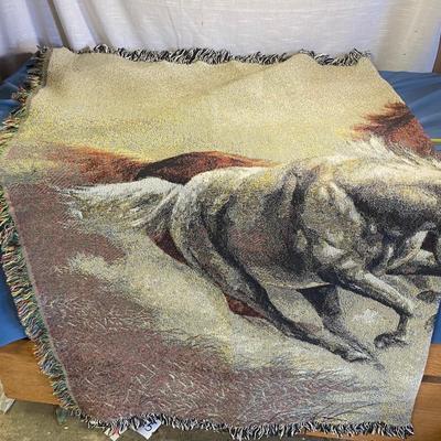 Running Horses Tapestry Throw