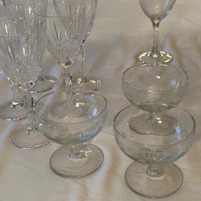 Wine glasses and ice pail