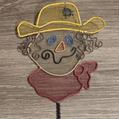 Vintage Metal Fall Scarecrow Fly Swatter with Wood Handle Deco