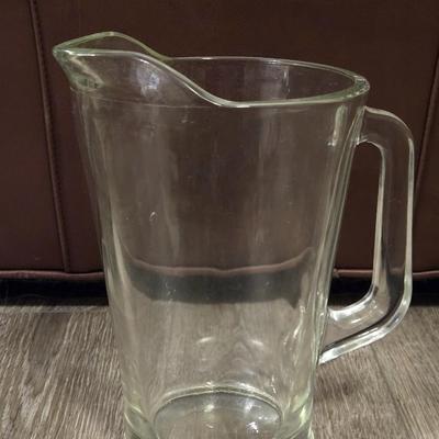 Thick Clear Glass Pitcher