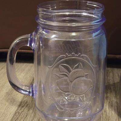 Travel Coffee Cups with Lids and Plastic Handled Jar