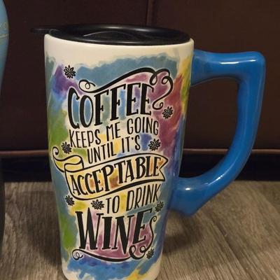 Travel Coffee Cups with Lids and Plastic Handled Jar