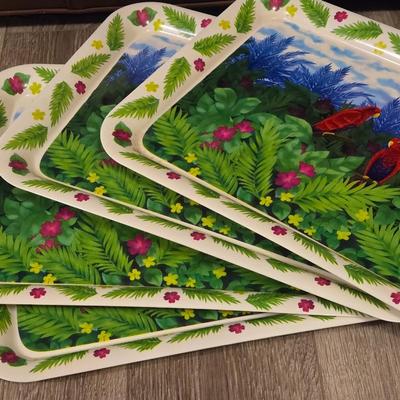 4 Plastic Parrot Trays