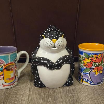 Dept. 56 Polka Dot Bunny Pitcher and (2) Gibson Coffee Mugs