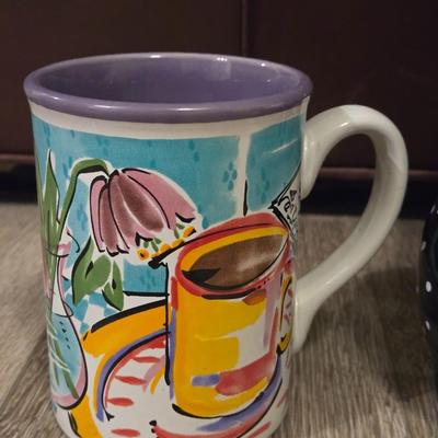 Dept. 56 Polka Dot Bunny Pitcher and (2) Gibson Coffee Mugs