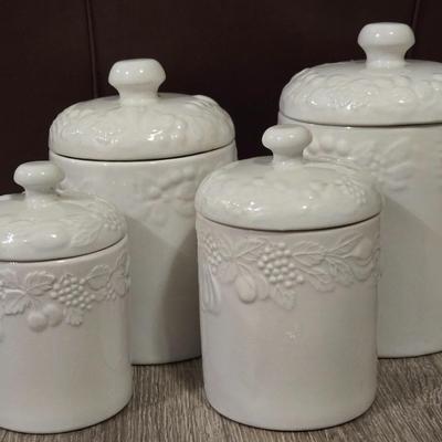 Gibson White Ceramic Cannister Set