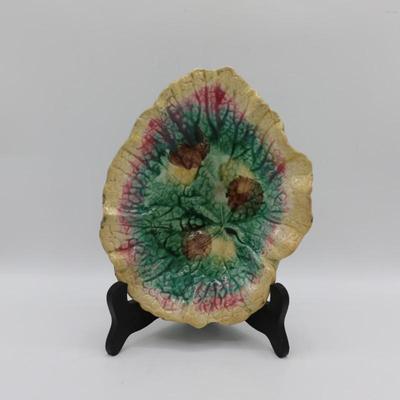 Vintage Griffin Smith & Hill Etruscan MAJOLICA Begonia Leaf Dish