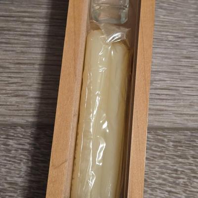 Vintage Divinity Wooden Crucifix Cross Sick Call Set with Holy Water Bottle + Candles