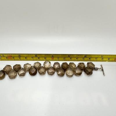 Smoky Quartz teardrop shaped stone bracelet