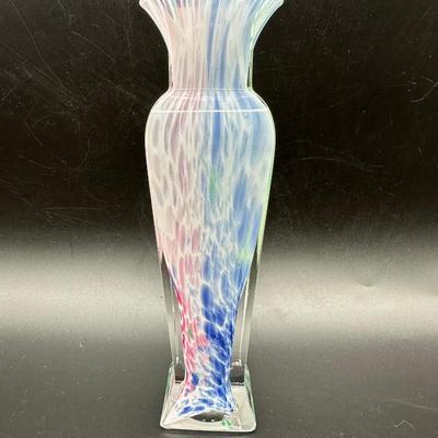 Italian Bud Vase Rainbow Swirl