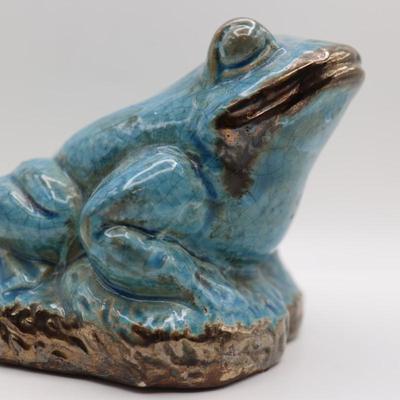 Vintage Ceramic Frog Statue