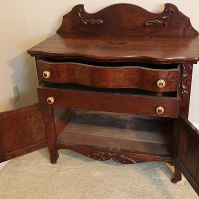 Antique Buffet with Two Drawers & Cabinets