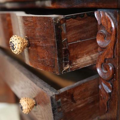 Antique Buffet with Two Drawers & Cabinets
