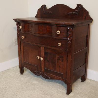 Antique Buffet with Two Drawers & Cabinets