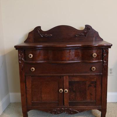 Antique Buffet with Two Drawers & Cabinets