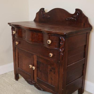 Antique Buffet with Two Drawers & Cabinets