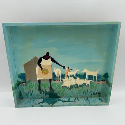 Original DARRELL SCOTT “Feeding the Chickens”