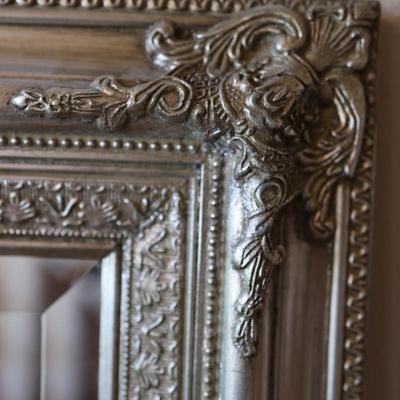 Large Silver Ornate Mirror