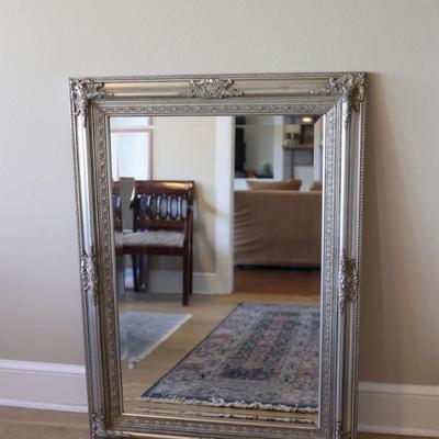 Large Silver Ornate Mirror