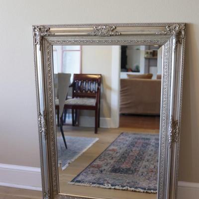 Large Silver Ornate Mirror