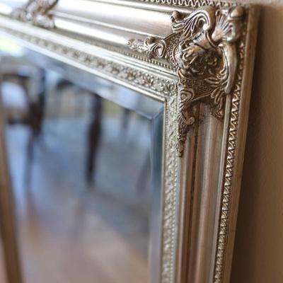 Large Silver Ornate Mirror