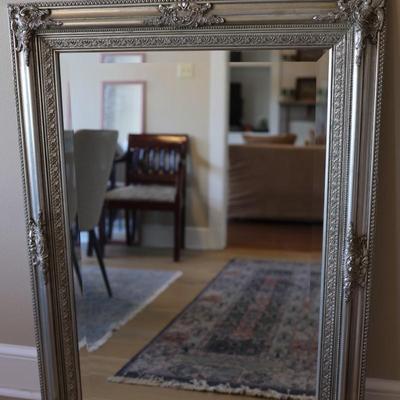 Large Silver Ornate Mirror