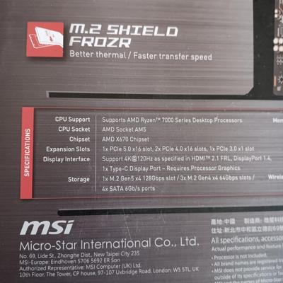 LIKE NEW MAG AMD RYZEN X670E TOMAHAWK WIFI
