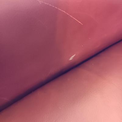 LA Z BOY PLUM COLORED LEATHER SOFA