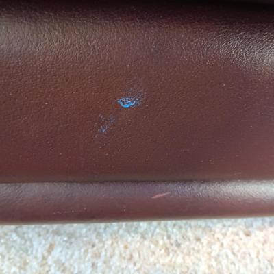 LA Z BOY PLUM COLORED LEATHER SOFA