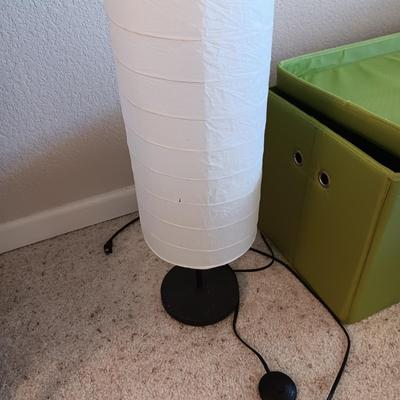 IKEA HOLMO JAPANESE FLOOR LAMP W/FOOT SWITCH AND A STORAGE BOX