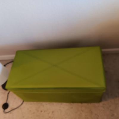 IKEA HOLMO JAPANESE FLOOR LAMP W/FOOT SWITCH AND A STORAGE BOX