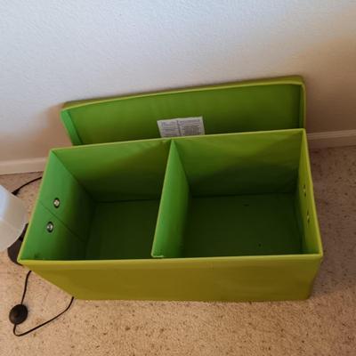 IKEA HOLMO JAPANESE FLOOR LAMP W/FOOT SWITCH AND A STORAGE BOX