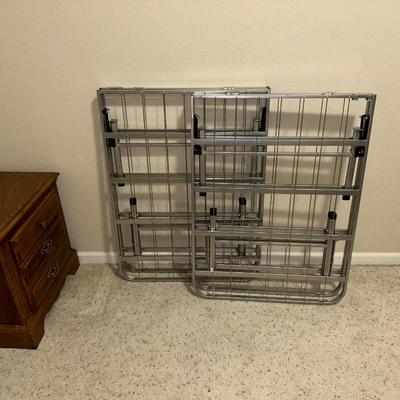 2 PIECE FOLDING BED FRAME AND BROYHILL NIGHT STAND
