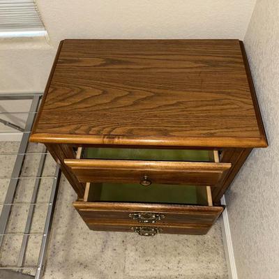 2 PIECE FOLDING BED FRAME AND BROYHILL NIGHT STAND