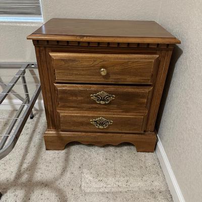 2 PIECE FOLDING BED FRAME AND BROYHILL NIGHT STAND
