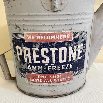 1940's Prestone Anti-Freeze 2 Gallon Gas Station Fill Can