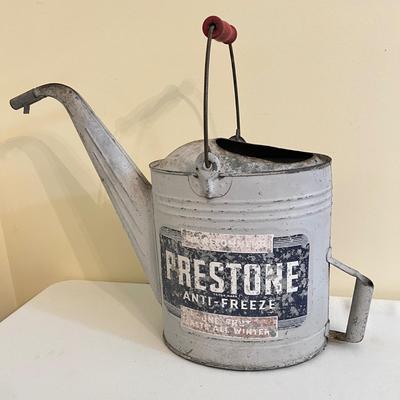 1940's Prestone Anti-Freeze 2 Gallon Gas Station Fill Can